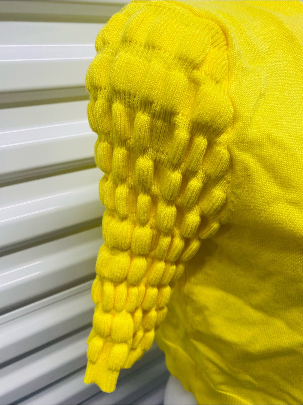 Bright Yellow Puff-Sleeve Jacket